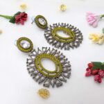 buy gunmetal polki earrings online